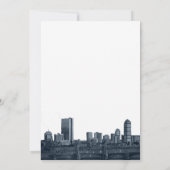 Boston Destination Navy Hochzeitseinladung Einladung (Rückseite)