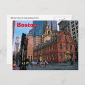Boston Downtown Postcard Postkarte (Vorne/Hinten)