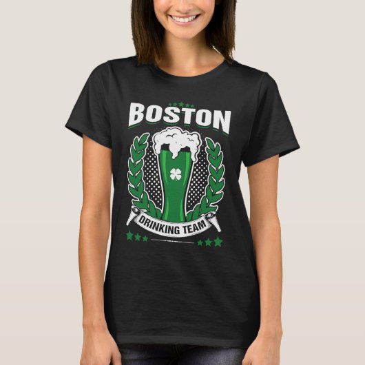 Boston Drinking Team St Patrick's Day T-Shirt (Vorderseite)