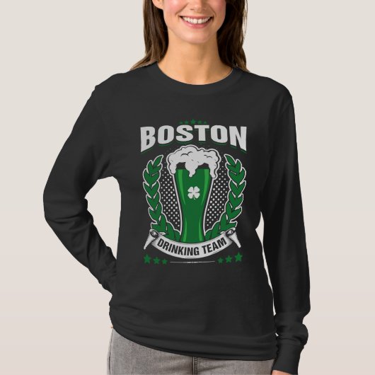 Boston Drinking Team St Patrick's Day T-Shirt (Vorderseite)