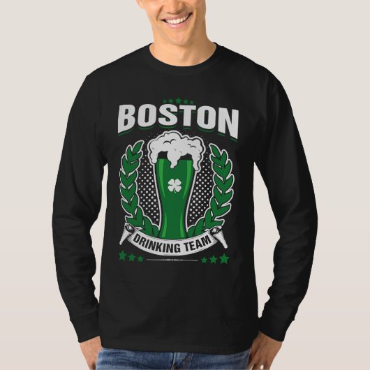 Boston Drinking Team St Patrick's Day T-Shirt (Vorderseite)