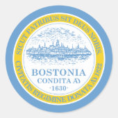 Boston Flag Runder Aufkleber (Vorderseite)