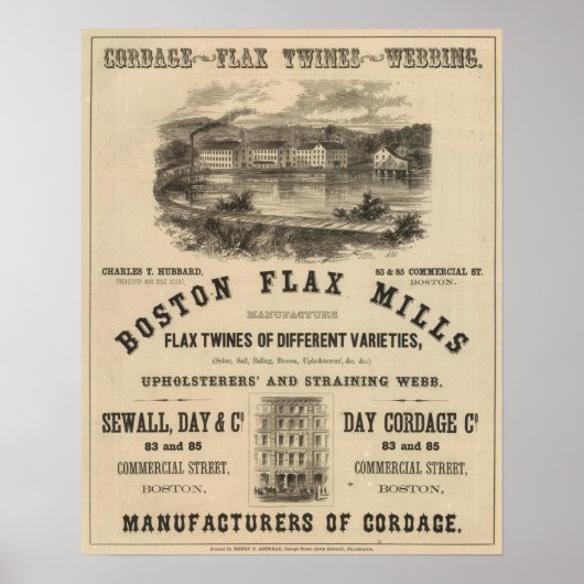 Boston Flax Mills Poster (Vorne)