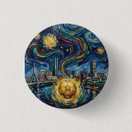 Boston Football Art 2026 Skyline Stadium Design Button