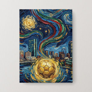Boston Football-Kunst 2026 Skyline-Stadion-Design Button