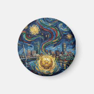 Boston Football-Kunst 2026 Skyline-Stadion-Design Magnet