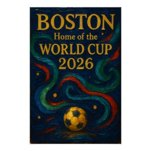 Boston Fußballkunst 2026 Fußballdesign Poster