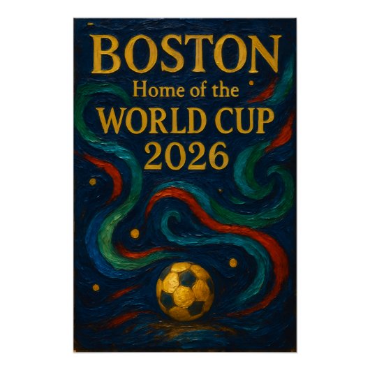 Boston Fußballkunst 2026 Fußballdesign Poster (Vorderseite)