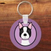 Boston Girl! Violett Schlüsselanhänger (Vorderseite)