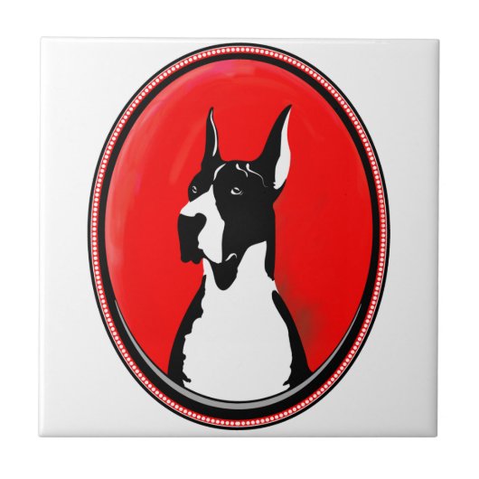 Boston Great Dane Potrati Fliese (Vorderseite)