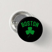 Boston Green Lucky Kleeblatt Button (Vorne & Hinten)