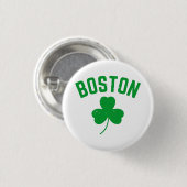 Boston Green Lucky Kleeblatt Button (Vorne & Hinten)