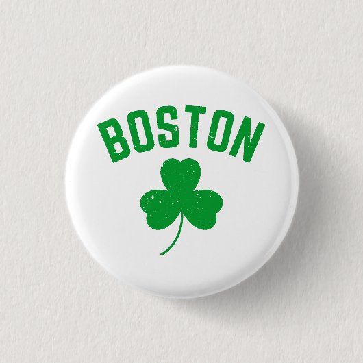 Boston Green Lucky Kleeblatt Button (Vorderseite)