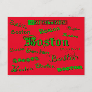 Boston Green Schriftartes Postkarte