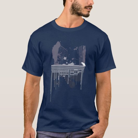 Boston grob (blaue Version) T-Shirt (Vorderseite)