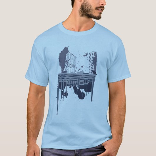 Boston grob (blaue Version) T-Shirt (Vorderseite)