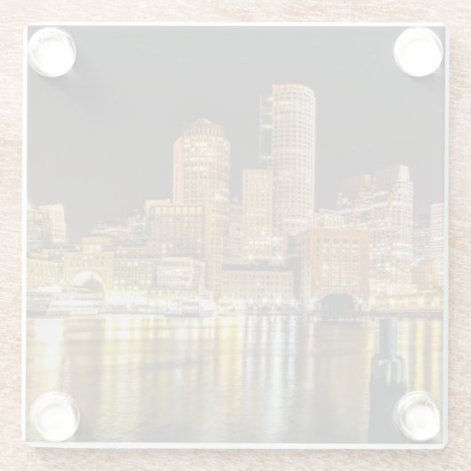 Boston-Hafen Glasuntersetzer (Rückseite)