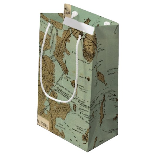 Boston-Hafen Kleine Geschenktüte (Rückseite Schrägansicht)