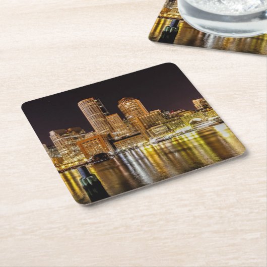 Boston-Hafen Rechteckiger Pappuntersetzer (angewinkelt)