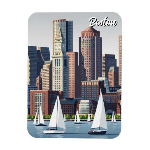 Boston Hafen Reise Magnet