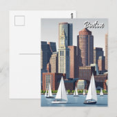 Boston Hafen Reise Postkarte (Vorne/Hinten)