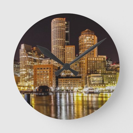 Boston-Hafen Runde Wanduhr (Vorderseite)