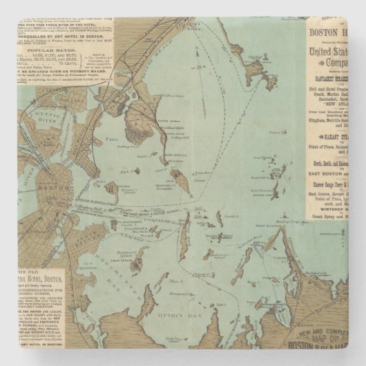 Boston-Hafen Steinuntersetzer (Vorderseite)