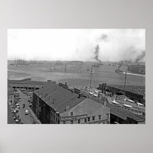 Boston-Hafen-Überblick Poster