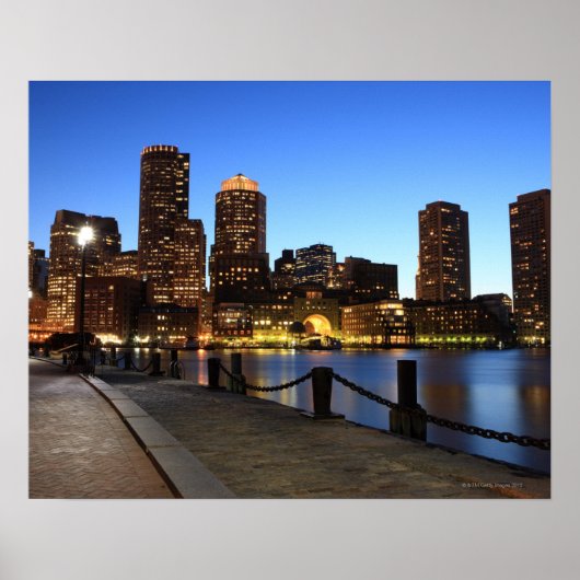 Boston Hafen und Skyline. Boston ist einer der 6 Poster (Vorne)