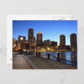 Boston Hafen und Skyline. Boston ist einer der 6 Postkarte (Vorne/Hinten)