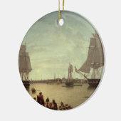 Boston-Hafen vom Konstitutions-Kai Keramikornament (Links)