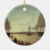 Boston-Hafen vom Konstitutions-Kai Keramikornament (Hinten)