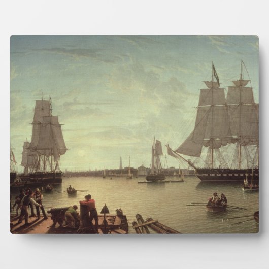 Boston Hafen von der Verfassung Wharf Fotoplatte (Vorderseite)