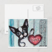 Boston Happy Heart Postkarte (Vorne/Hinten)