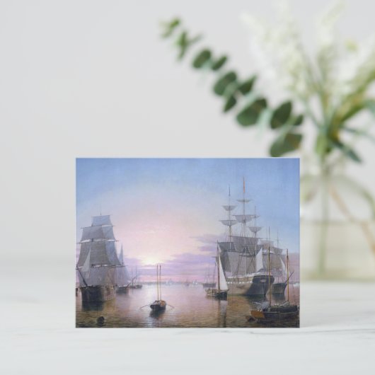 Boston Harbor 1850 Postkarte (Stehend Vorderseite)