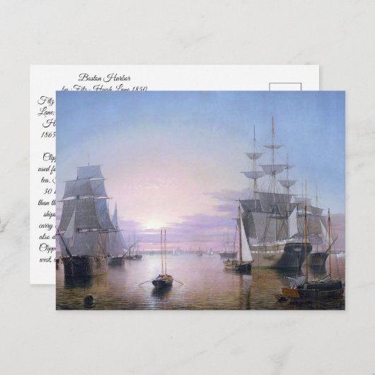 Boston Harbor 1850 Postkarte (Vorne/Hinten)