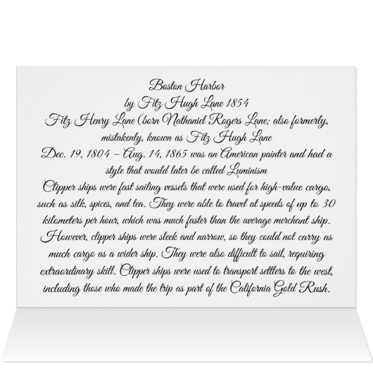 Boston Harbor 1854 (Innenansicht Horizontal (Oben))