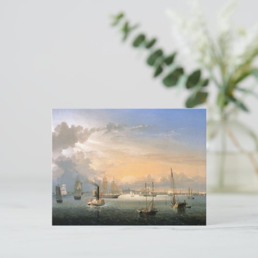 Boston Harbor 1854 Postkarte (Stehend Vorderseite)