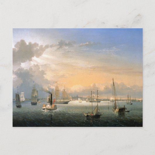 Boston Harbor 1854 Postkarte (Vorderseite)