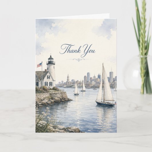 Boston Harbor Dankeschön-Segelboote Karte (Vorderseite)