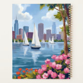 Boston Harbor Frühling | Boot Bucht Stadt Skyline Planer (Rückseite)
