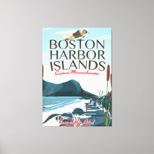 Boston Harbor Massachusetts Flugposter Leinwanddruck