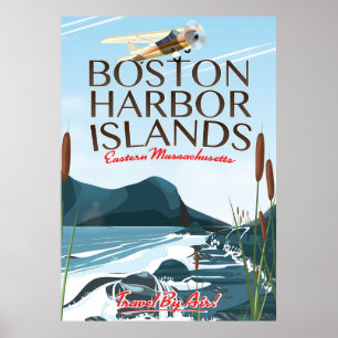 Boston Harbor Massachusetts Flugposter Poster