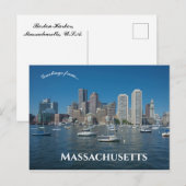 Boston Harbor Massachusetts Postkarte (Vorne/Hinten)