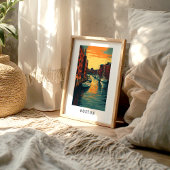 Boston Harbor Sunset Poster