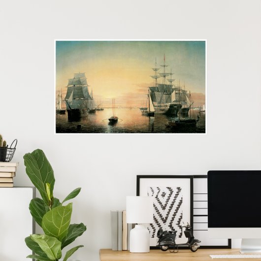 Boston Harbour, 1850-55 Poster (Heimbüro)