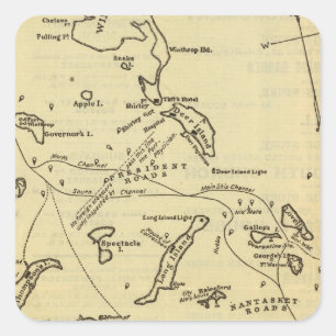 Boston Harbour 2 Quadratischer Aufkleber