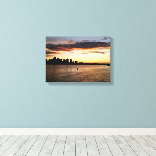 Boston Harbour bei Sunset Leinwanddruck (Insitu (Holzboden))