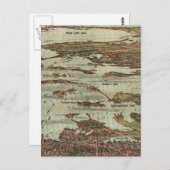 Boston Harbour Birdseye View Map Postkarte (Vorne/Hinten)