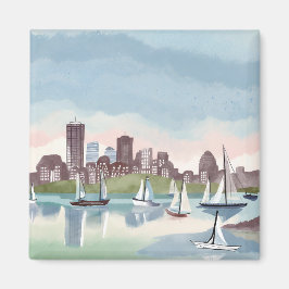 Boston Harbour | Boston Massachusetts Watercolor Magnet